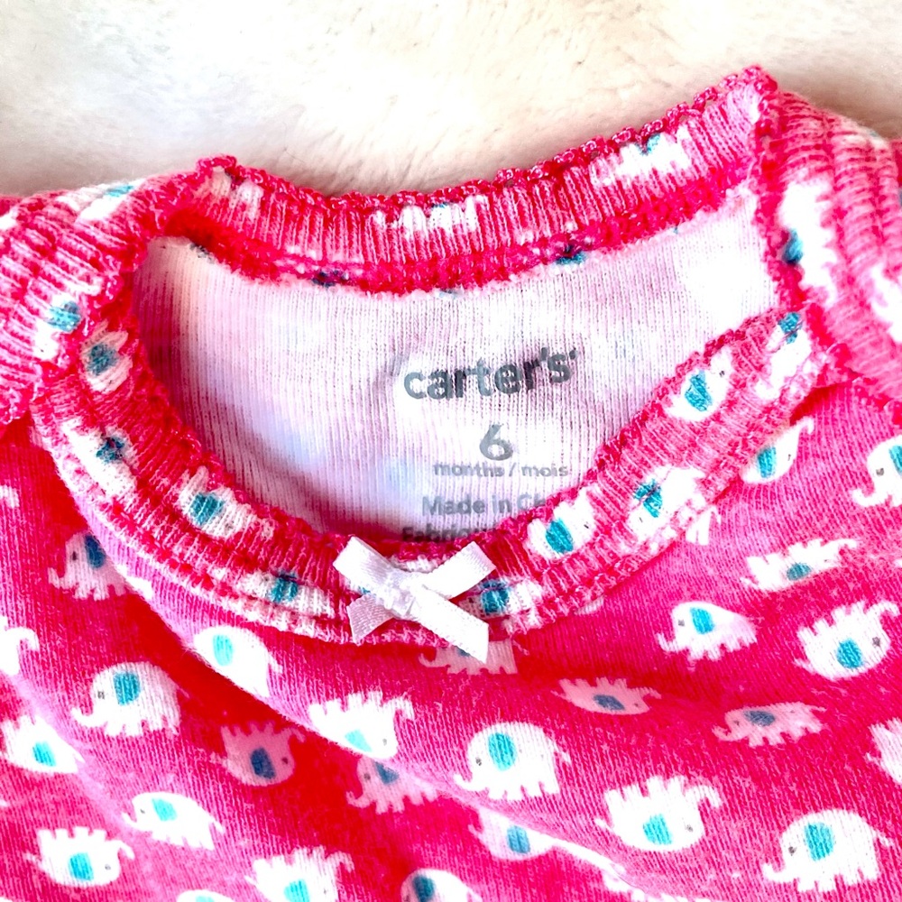 6 Mo Pink elephant Bodysuit